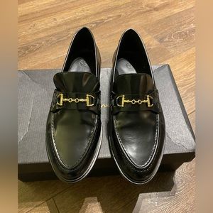 Massimo Dutti Black Leather Loafers 9